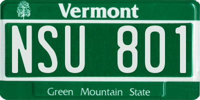 VT license plate NSU801