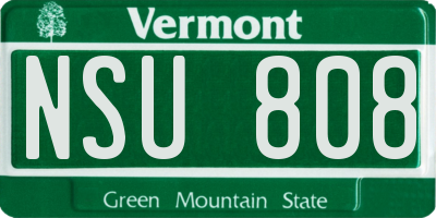 VT license plate NSU808