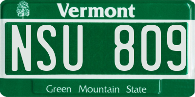 VT license plate NSU809