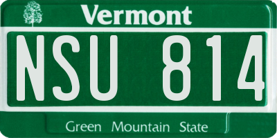 VT license plate NSU814