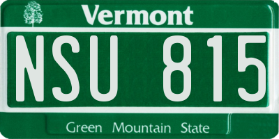 VT license plate NSU815