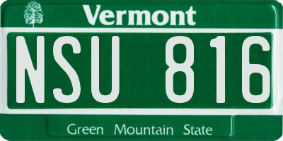 VT license plate NSU816