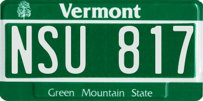 VT license plate NSU817