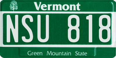 VT license plate NSU818