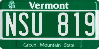 VT license plate NSU819