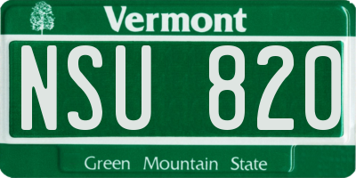 VT license plate NSU820