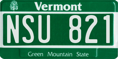 VT license plate NSU821