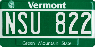 VT license plate NSU822