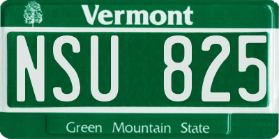 VT license plate NSU825