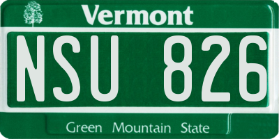 VT license plate NSU826