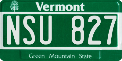 VT license plate NSU827
