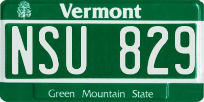 VT license plate NSU829