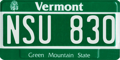 VT license plate NSU830
