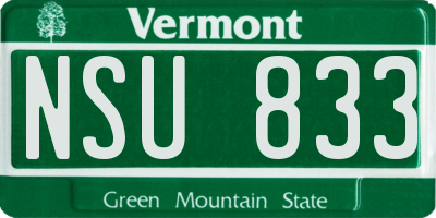 VT license plate NSU833