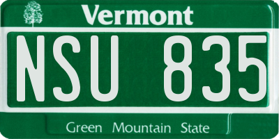 VT license plate NSU835