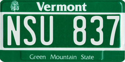 VT license plate NSU837