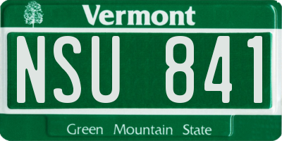 VT license plate NSU841