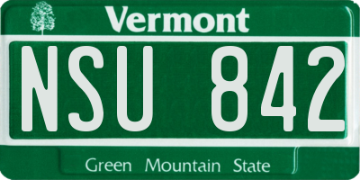 VT license plate NSU842