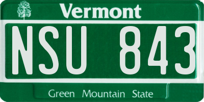 VT license plate NSU843