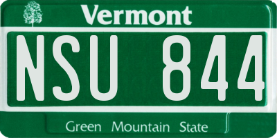 VT license plate NSU844