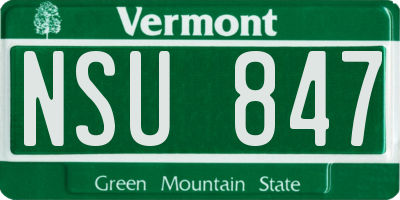 VT license plate NSU847