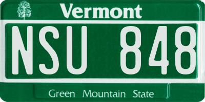 VT license plate NSU848