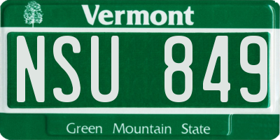 VT license plate NSU849