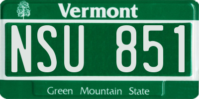 VT license plate NSU851
