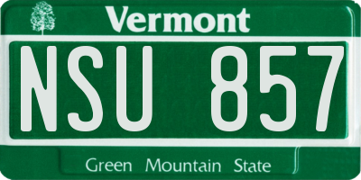 VT license plate NSU857