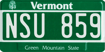 VT license plate NSU859