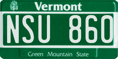 VT license plate NSU860
