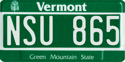 VT license plate NSU865