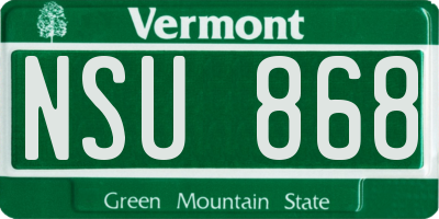 VT license plate NSU868