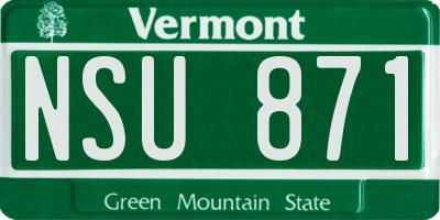 VT license plate NSU871