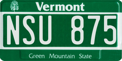 VT license plate NSU875