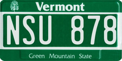 VT license plate NSU878