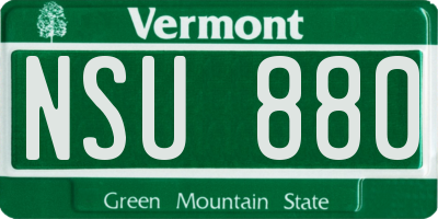 VT license plate NSU880
