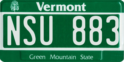 VT license plate NSU883