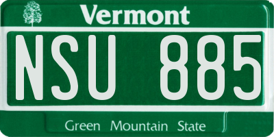 VT license plate NSU885