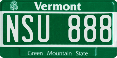 VT license plate NSU888