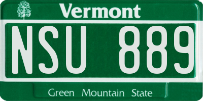 VT license plate NSU889