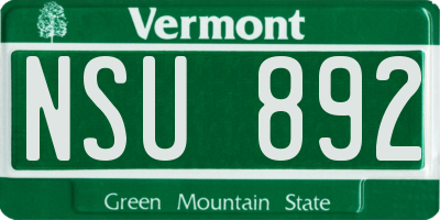 VT license plate NSU892