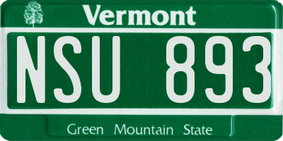 VT license plate NSU893