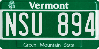 VT license plate NSU894