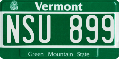 VT license plate NSU899