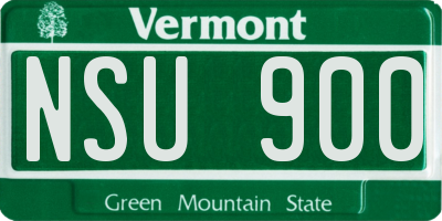 VT license plate NSU900