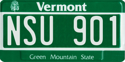 VT license plate NSU901