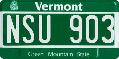 VT license plate NSU903