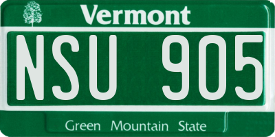 VT license plate NSU905