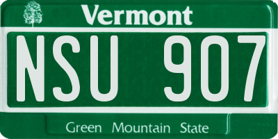 VT license plate NSU907